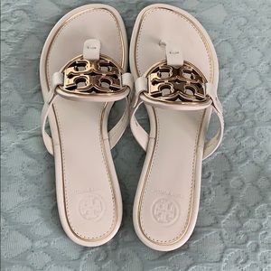 Tory Burch Miller white & gold sandal